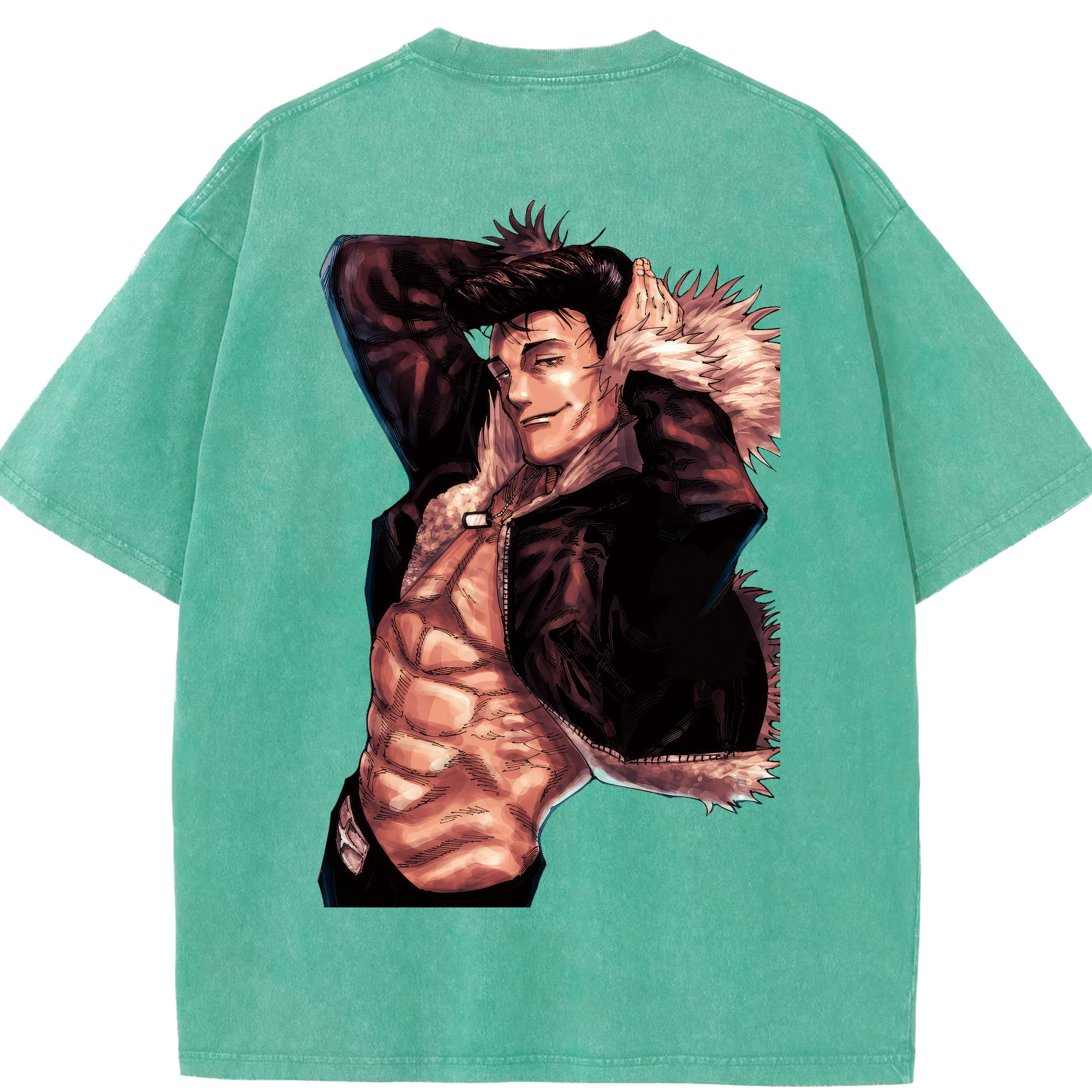 （画像用） 呪術廻戦 Jujutsu Kaisen 綿100% ヴィンテージ風 半袖Tシャツ（背面プリント）